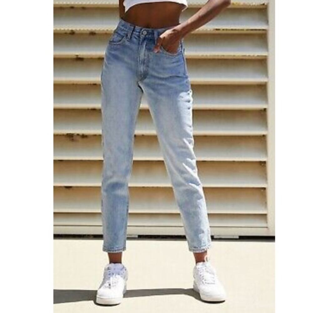 John Galt Slim Straight Leg Jeans High Rise Denim Medium Wash Blue Size Medium